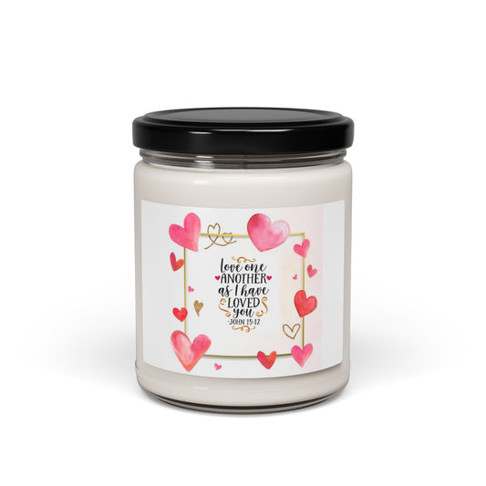 John 15:12 says❤️ Love one another as I have loved you!❤️ Love 💕 on yourself and others and enjoy this beautiful harvest apple 🍎 scented candle just in time for holidays and the new year! Scented Soy Candle, 9oz